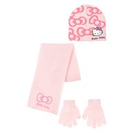   Hello Kitty Bow Pink children's hat + scarf + gloves set 54 cm