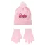 Barbie Light Pink sequin kids hat + glove set 52 cm