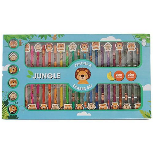 Jungle Colour pencil, pencil + eraser set