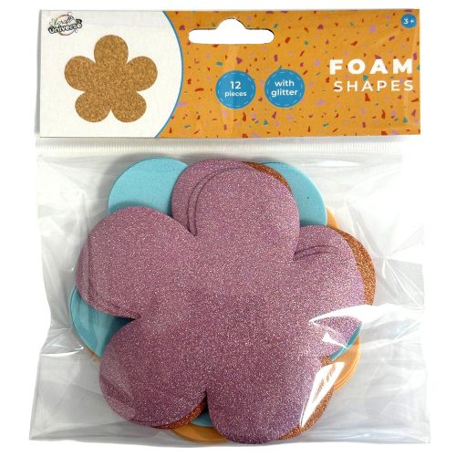 Flower glittery foam shape 12 pieces