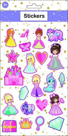 Princess puffy sponge sticker set