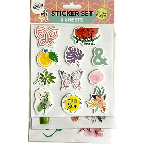 Summer Fun sticker set glittery 3 Arc