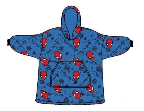 Spiderman Blue pull-over plush polar blanket, poncho