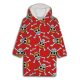 One Piece Red slip-on plush polar blanket, poncho 7-14 years