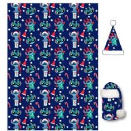   Disney Lilo and Stitch Holiday Christmas flannel blanket and hat set