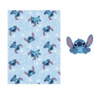   Disney Lilo and Stitch On The Belly fleece blanket and shaped pillow set