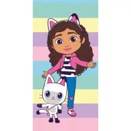   Gabby's Dollhouse Pastel Stripes bath towel, beach towel 70x140cm
