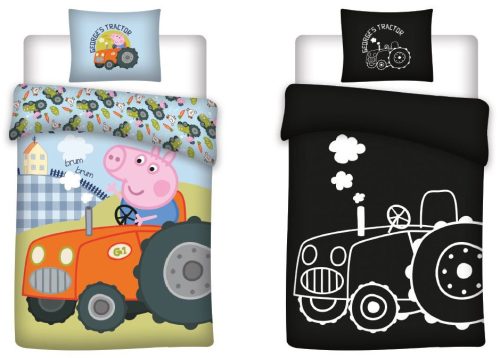 Peppa Pig Tractor glow in the dark Kids Bed Linen 100x135cm, 40x60cm