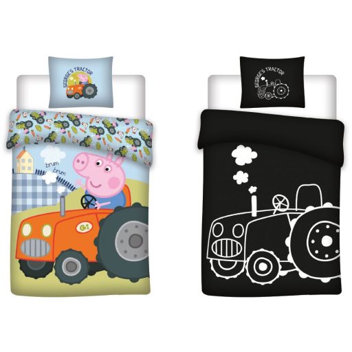 Peppa Pig George's Tractor glow-in-the-dark children's bedding set 100x135cm, 40x60cm