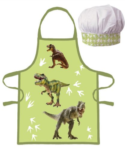 Dinosaur T-Rex kids apron set of 2 pieces