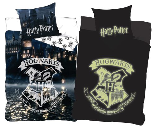 Harry Potter glow in the dark bed linen Roxfort 140×200cm, 70×90 cm