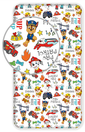 Paw Patrol Digger fitted sheet 90x200 cm