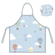Vehicle Blue Hot Air Balloon Kid's Apron 2 Piece Set