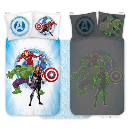 Avengers glow-in-the-dark children's kindergarten bedding set 100x135cm, 40x60cm