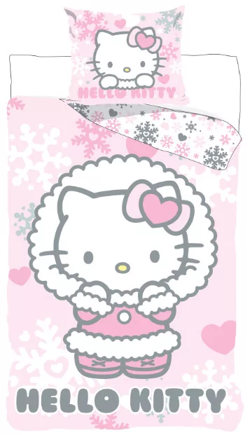 Hello Kitty Cozy Winter bedding cover 140×200cm, 70×90 cm - Javoli Dis
