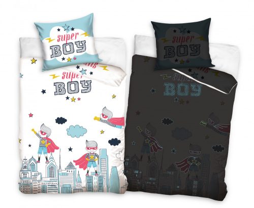 Super Boy glow in the dark bed linen 140×200cm, 70x90 cm