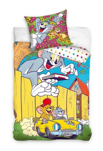Tom and Jerry Yellow Car bedding set 140×200cm, 70x90 cm