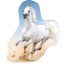 Horses White shaped cushion, decorative pillow 43x30 cm