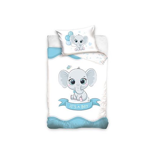 Elephant It's a Boy children's bedding set 90x120 cm, 40x60 cm