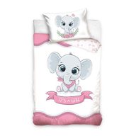   Elephant It's a Girl children's bedding set 90x120 cm, 40x60 cm