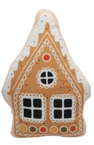 Christmas Sweet Gingerbread House Decorative Pillow, Velvet