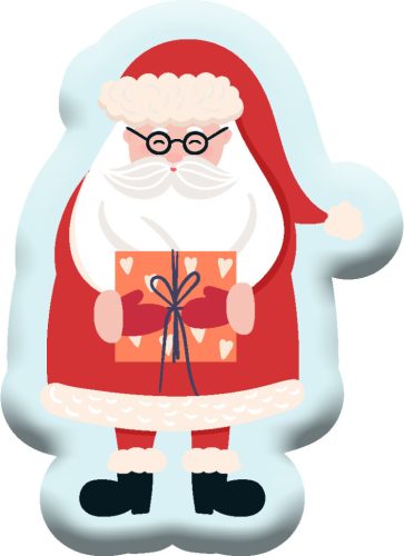 Christmas Gift Santa Claus decorative pillow, 40x28 cm Velour