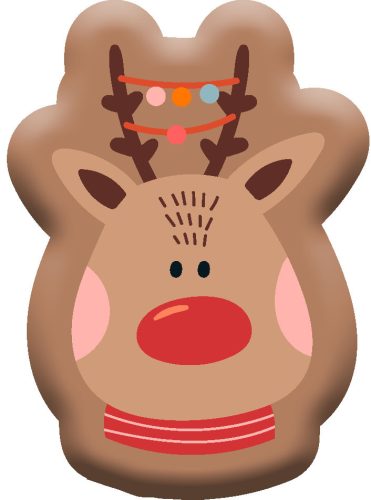 Christmas Brown Reindeer decorative pillow 40x27 cm Velour