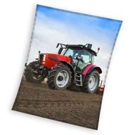 Tractor Red coral fleece polar blanket 130x160cm