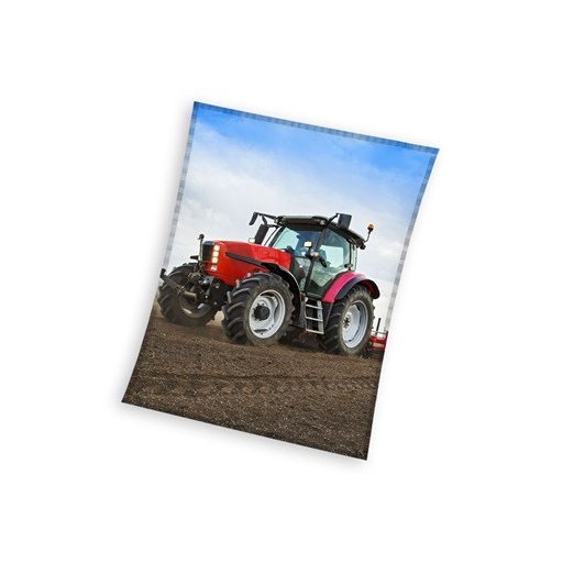 Tractor Red coral fleece polar blanket 130x160cm