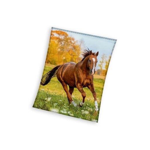 Horses Gallop coral fleece blanket 150x200cm