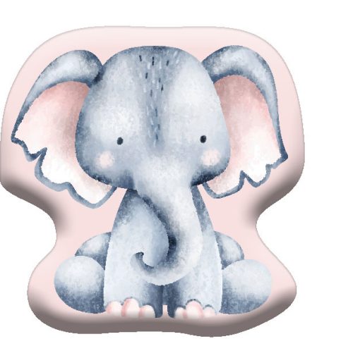 Elephant Pink shape pillow, decorative pillow 40x40 cm Velour