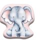Elephant Pink shape pillow, decorative pillow 40x40 cm Velour
