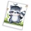 Raccoon Little Bandit coral fleece blanket 110x140cm