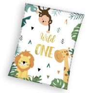 Animals Wild One coral fleece polar blanket 110x140cm