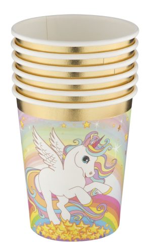 Unicorn Rainbow paper cup, 6 pcs, 250 ml