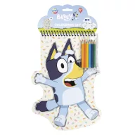   Bluey Happy shape coloring set with stickers and colored pencils