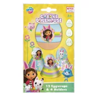 Gabby's Dollhouse Easter egg sticker set with holder
