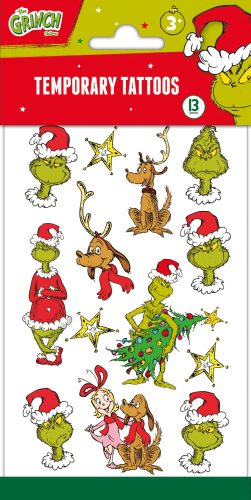 The Grinch Dr Seuss tattoo set, 13 pieces