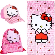 Hello Kitty towel, gym bag, baseball cap set