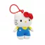 Hello Kitty Blue Dress 3D plush figure with hanger, bag charm 13 cm