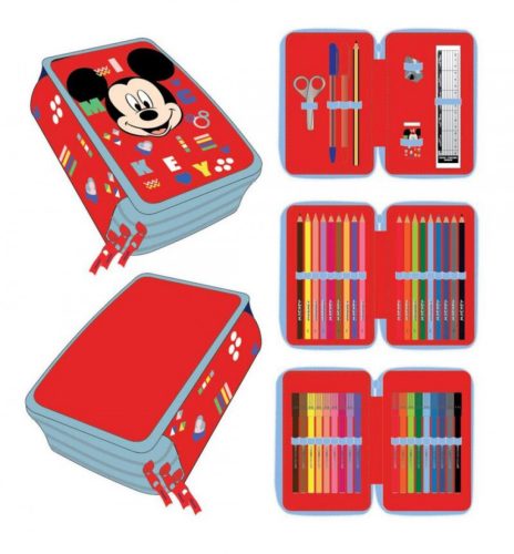 Disney Mickey filled pencil case triple layer