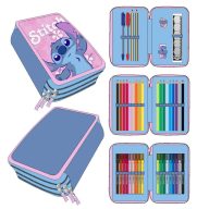 Disney Lilo and Stitch Hibiscus 3-layer filled pencil case