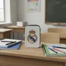 Real Madrid White filled pencil case with 3 compartments