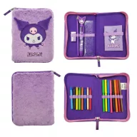 Hello Kitty Kuromi Purple stuffed 2-tier plush pencil case
