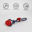 Spiderman Hero rope dog toy with TPR ball 30 cm
