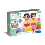   Disney Princess Clemmy Snow White and Belle building block set with book Clementoni
