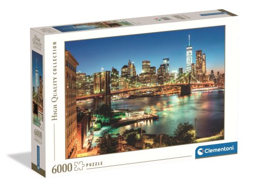Cities Brooklyn Bridge Lights New York 6000 piece Compact puzzle Clementoni
