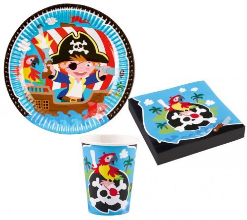 Pirate Party set with 36 23 cm plates