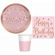 rose gold Birthday Party set with 32 23 cm plates