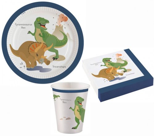 Dinosaur Happy Party set with 36 23 cm plates